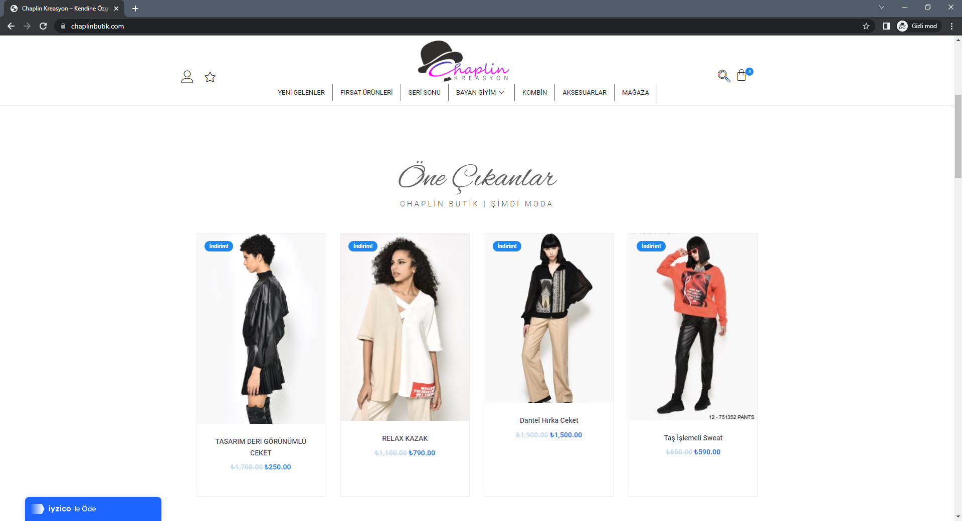 Read more about the article Chaplin Butik – Web Sitesi